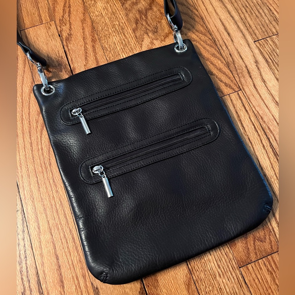 Margot Black Leather Bag Purse, Crossbody & Shoulder, Messenger Style